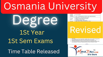 Osmania University Degree 1St Year 1Sem Revised Time Table Released | Ou Degree Revised Time Table