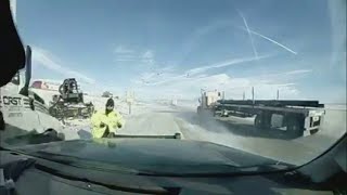 Watch: Trooper Nearly Run Down By Out Of Control Big Rig