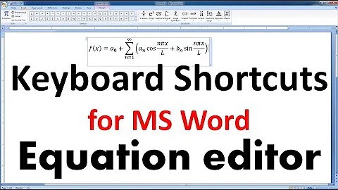 How to use MS Word Equation editor to write Mathematical equation/expression using Keyboard shortcut