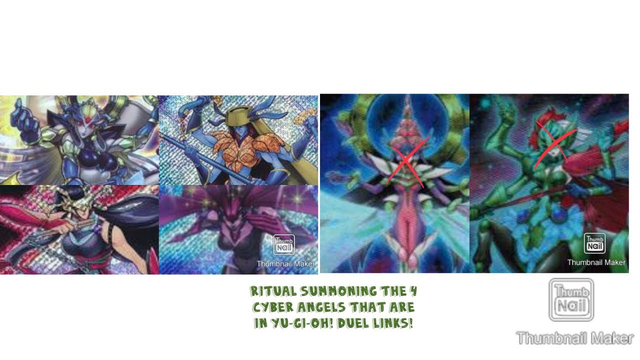 Yu-Gi-Oh! Duel Links-Ritual Summoning all 4 Cyber Angels that are in ...