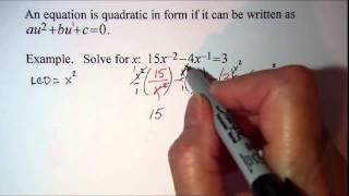 Solving Quadratic Like Equations 2