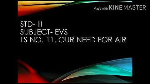 Std: III: Evs: Chp 11: Our need for air