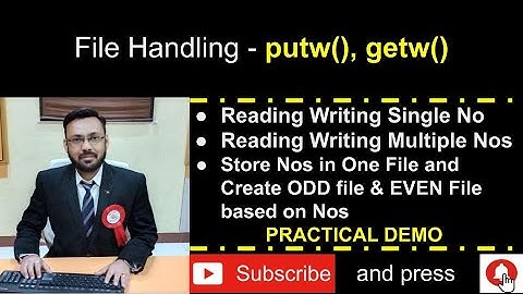 File Handling in C - Part-2 Reading and Writing Integers using getw() and putw() - Practical Demo