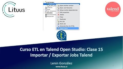 Cómo Exportar e Importar Jobs de Talend y su relación con git/github (DataOps)