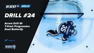 Elite Goaltending Development Drill Video #24 - Arrow Drill w/T-Push Progression Dual Butterfly screenshot 5