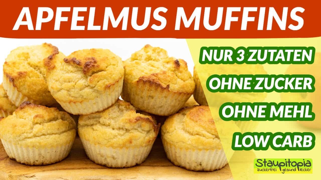 Gesunde Apfelmus Muffins ohne Zucker und Mehl aus nur 3 Zutaten! - YouTube