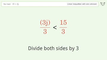Solving Linear Inequalities: 15 is Greater Than 3j