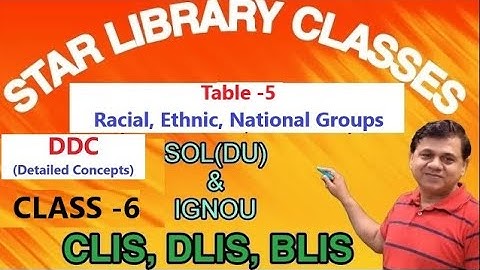 CLASS- 6 : DDC - TABLE-5 ( Details concepts ) by Subhash Sir
