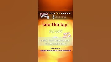 Cold in Sinhala | Daily Lazy Sinhala | Learn Sinhala | Lazy But Smart Sinhala #learnsinhala #sinhala