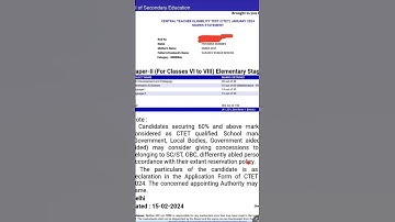 ctet result 2023 score card #ctet2023 #ctetexam #ctetresult2023