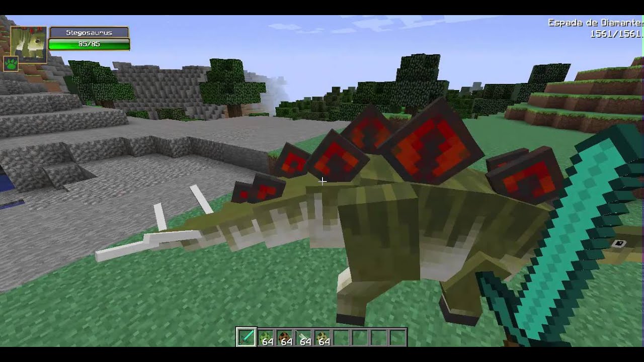 Minecraft mod! Dinossauros(Tiranossauro, velocirraptor 