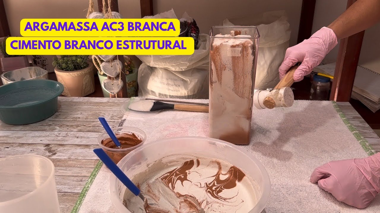 Decoração de LUXO | Argamassa AC3 e Cimento Estrutural | VASO quadrado comprido