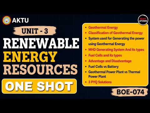 Renewable Energy Resources | Unit-3 | One Shot | BOE074 | Aktu Exams | PYQ Solutions | RER