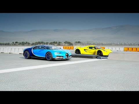 Bugatti CHIRON vs Hennessey VENOM GT Drag Race! Forza 7
