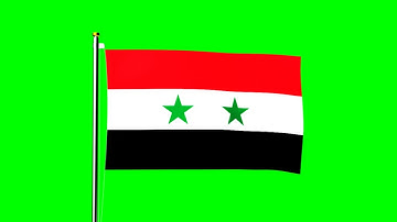 Syria flag waving over green screen - royalty free footage