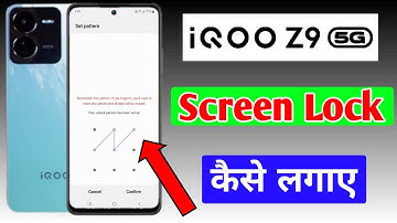 Iqoo Z9 5g me screen lock kaise lagaye / how to set pattern lock in iqoo Z9 5g mobile me //