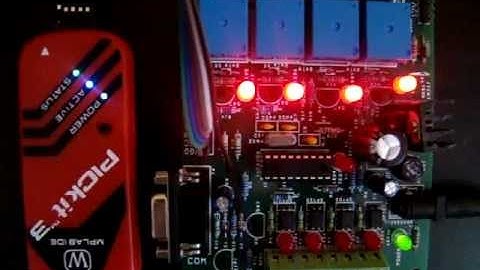 PIC16F628A 4 channel relay board with 4 isolated optocoupled input