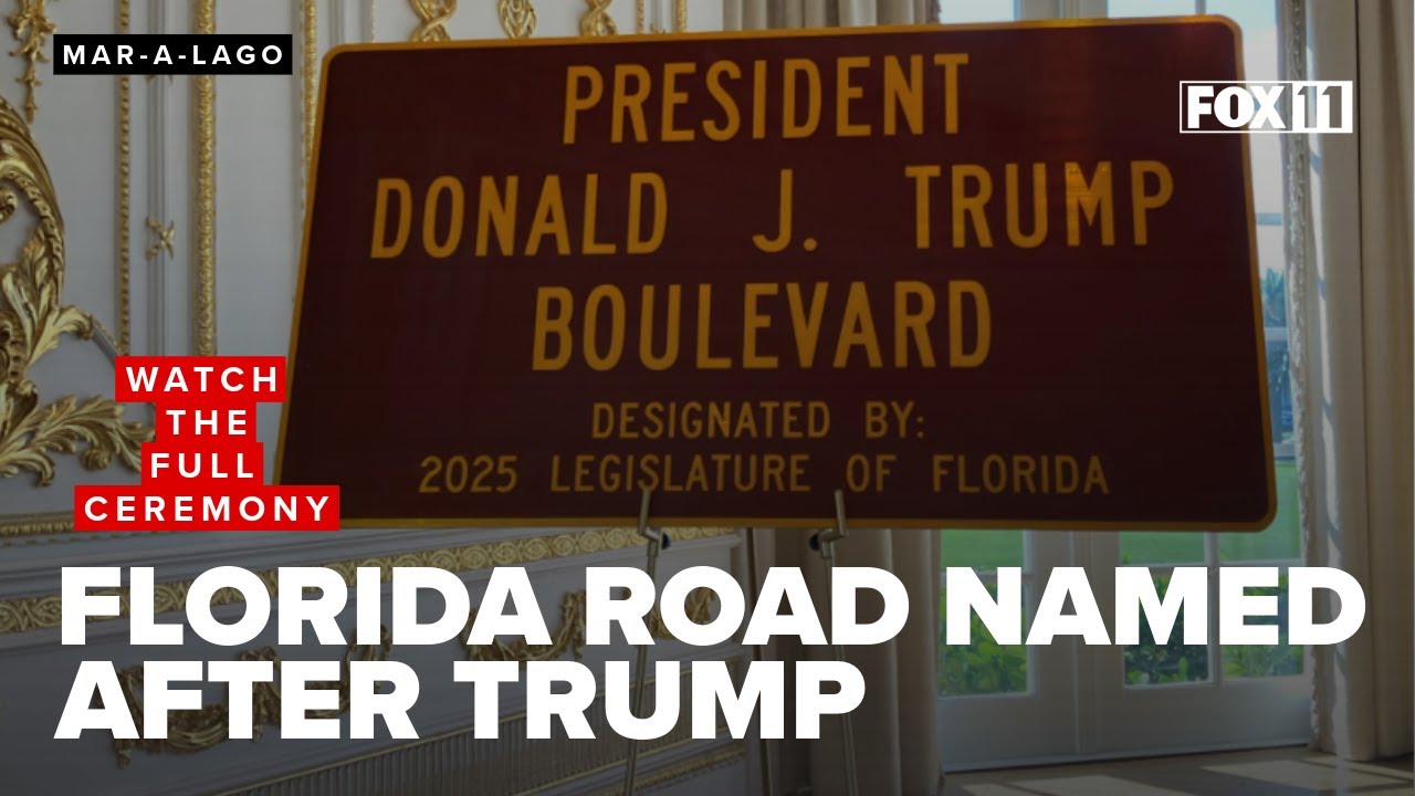 Full dedication ceremony: Stretch of Palm Beach road renamed 'President Donald J. Trump Boulevard'