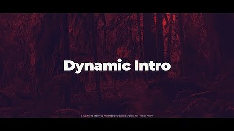 Dynamic Intro After Effects Templates