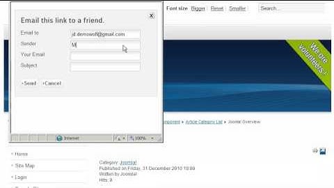 Hoe verstuur je een artikel per e-mail in Joomla! 2.5