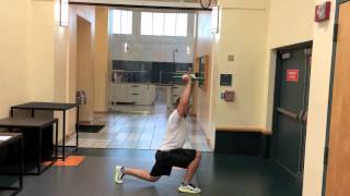 Alternating Lunge Jumps w/ plate OH