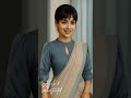 Elegant Office Wear Saree Look | Bluish Grey Puff Sleeve Blouse Design | The Luxe Blouse & Beyond