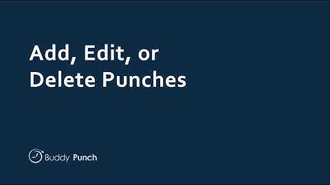 Adding, Editing, or Deleting Punches in Buddy Punch