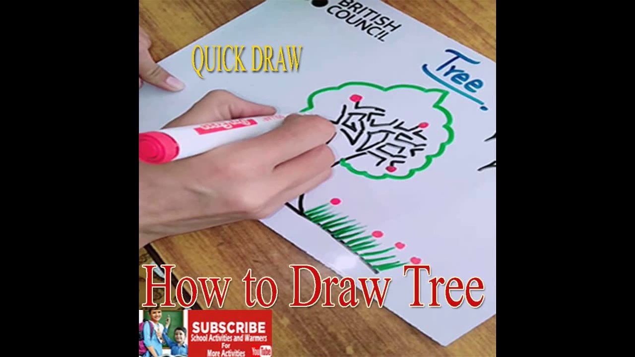 QUICK DRAW | Draw Tree | درخت | White Board Drawings | School Activities | LND Activities | For Kids
