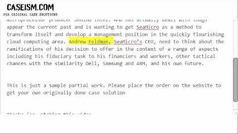 SeaMicro – Moment of Decision  Case Solution & Analysis- Caseism.com