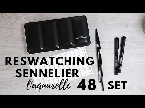 Sennelier watercolor paint review 24 and 48 sets, brushes and a heat craft  tool! 