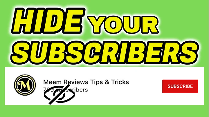 Subscriber Count: How to Hide Subscribers on YouTube 2020 (NEW METHOD)