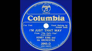 1934 Henry King - I'm Just That Way (Joseph Sudy, vocal) - YouTube