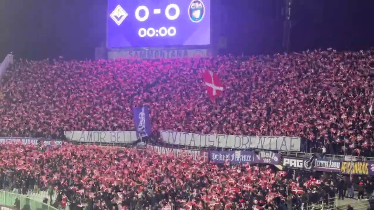  Curva Ferrovia coreografia Fiorentina Pisa 