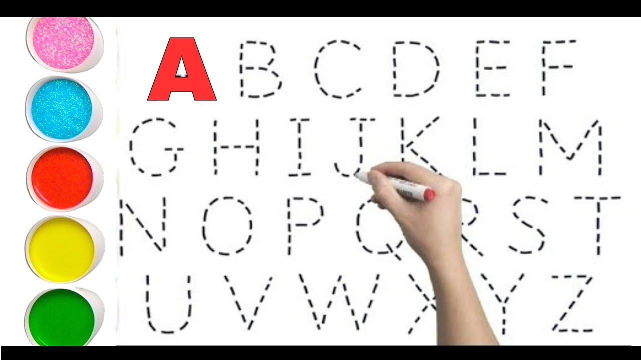 Learn alphabet 🌈ABCD 🌈 while Drawing and Coloring for Kids, toddlers. A ...