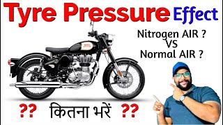 Tyre Pressure Effects Bike Mileage & Performance | Perfect Tyre Pressure | Nitrogen Vs Normal Air