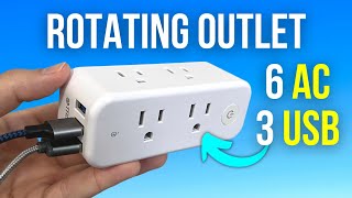 Rotating Outlet Extender Demo - 6 AC, 3 USBs! | Trond