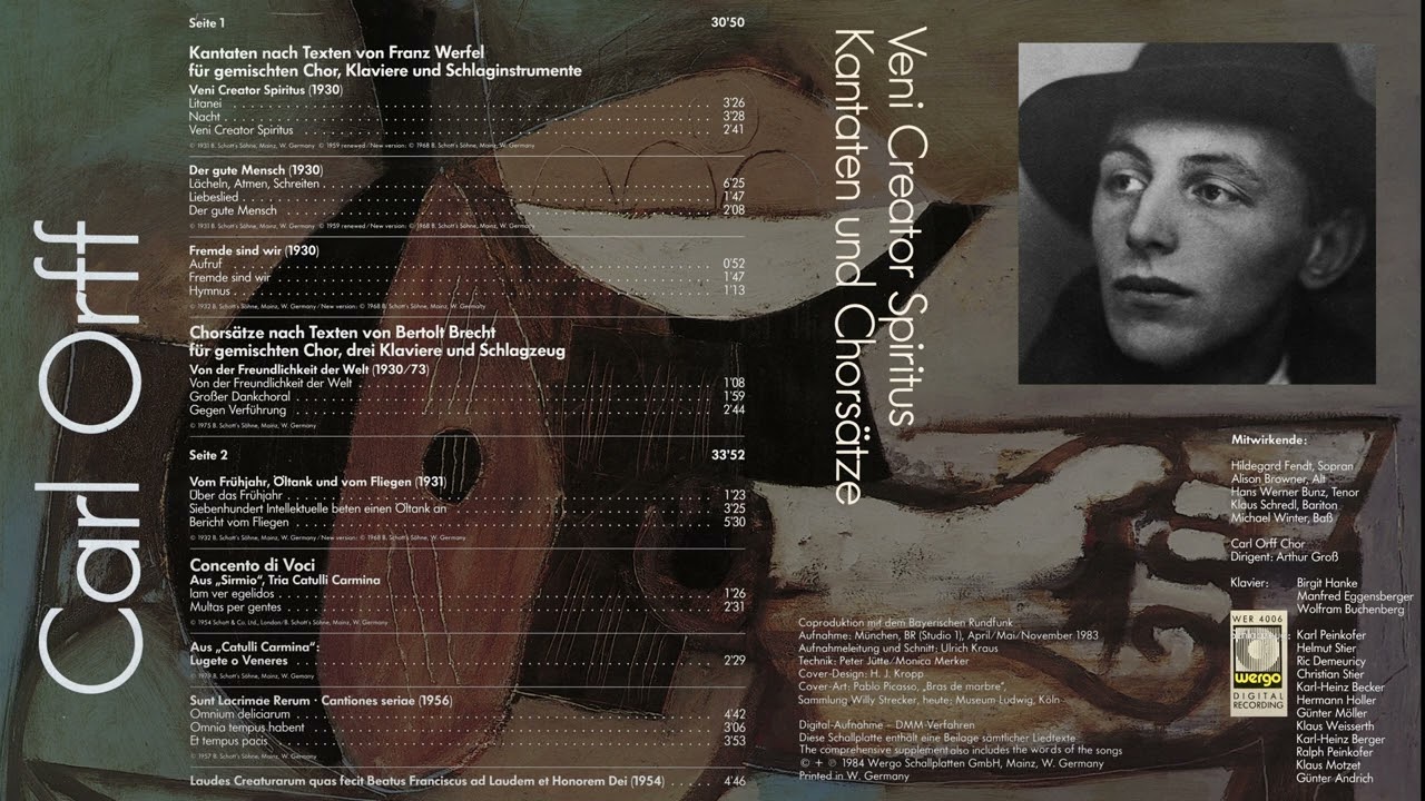 クラシック CD Carl Orff Veni Creator Spiritus Kantaten Und Chors?tze WER400650 WERGO /00110 Cd Carl Orff Veni Creator Spiritus Kantaten Und Chors Tze