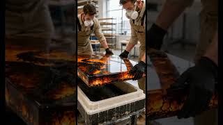 Making a Luxury Dragon Fire Epoxy Resin Coffee Table | Amber Glow & Black Dragon #epoxyresin
