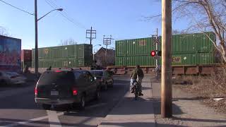 CP short intermodal stack train at West Toronto junction.