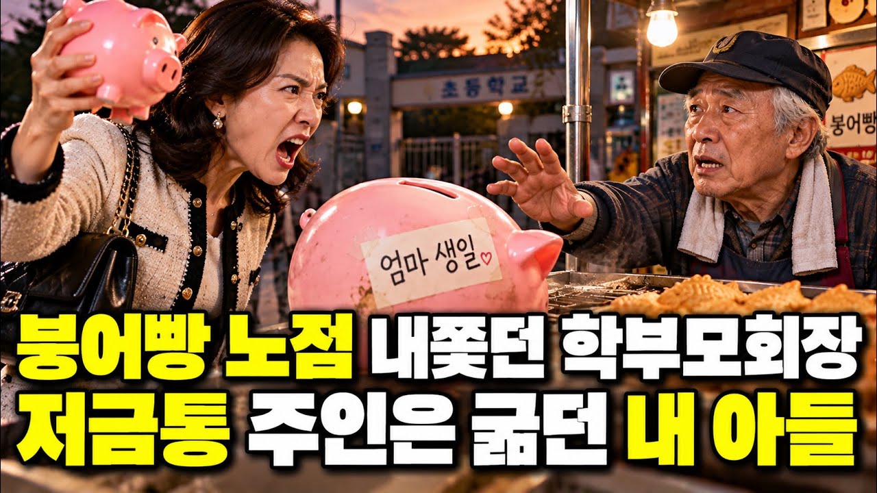 붕어빵 노점을 내쫓던 학부모회장, 돼지 저금통이 아들의 허기를 드러냈다