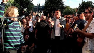 Niall Horan and Lewis Capaldi Perform 'Slow Hands' on Grafton Street as they Join Jacob Koopman.