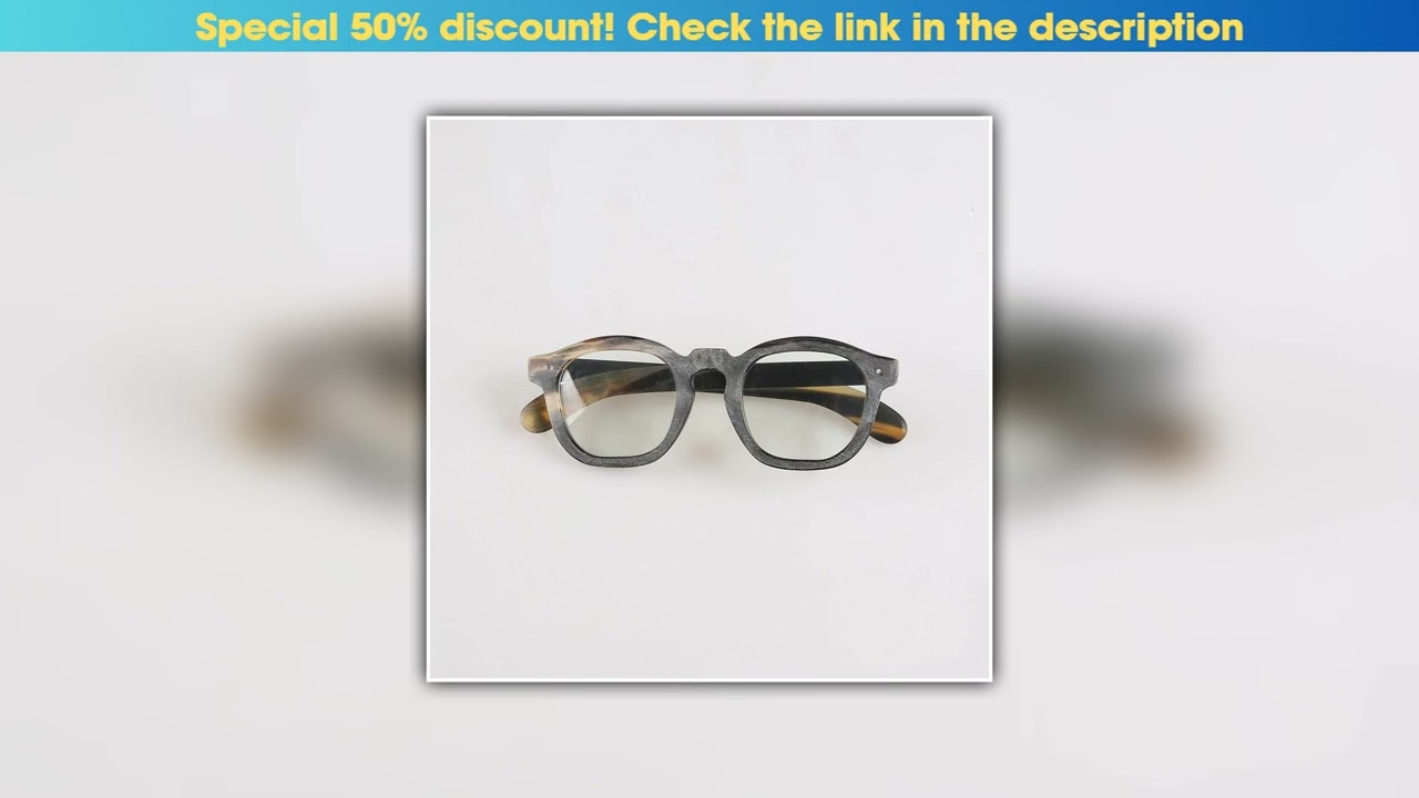 Limited Eyeglass Frames Unique Square Vintage Rough Rivets Handmade Natural Horn Prescription Men G