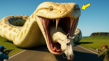 Brave heroes rescue poor horse from attack of giant python 🐍