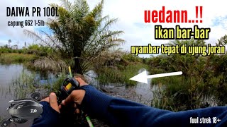 uedan..‼️ mancing ikan di spot banjiran, umpan di ujung joran pun masih di sambar, DAIWA PR 100L