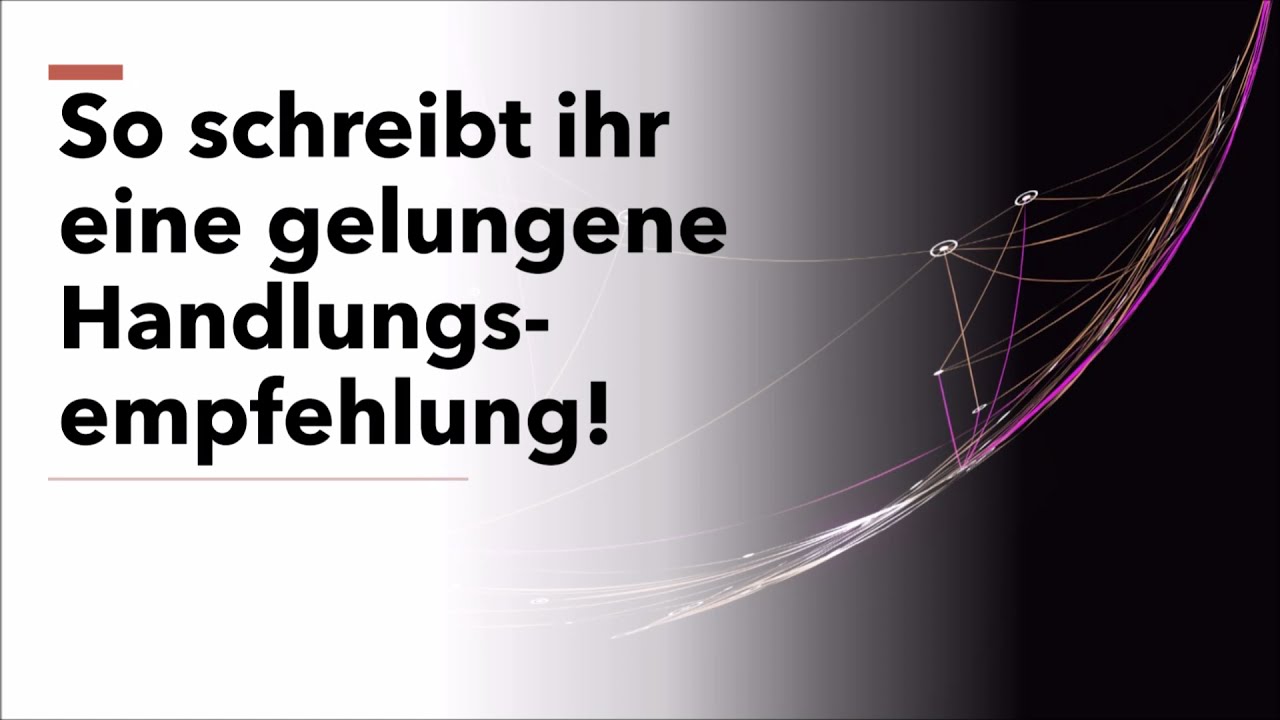 Handlungsempfehlung schreiben | einfach erklärt! - YouTube