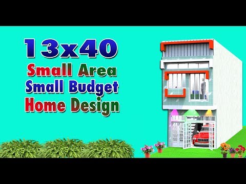 Modern home design idea for 13x40 feet small budget house.