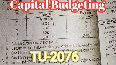 Capital budgeting BBS 2nd year //TU Exam 2076 solution//Fundamentals of financial management//