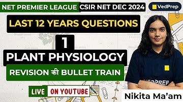 Plant physiology CSIR NET DEC 2024 Revision | Last 12 Years Questions | NET Premiere League