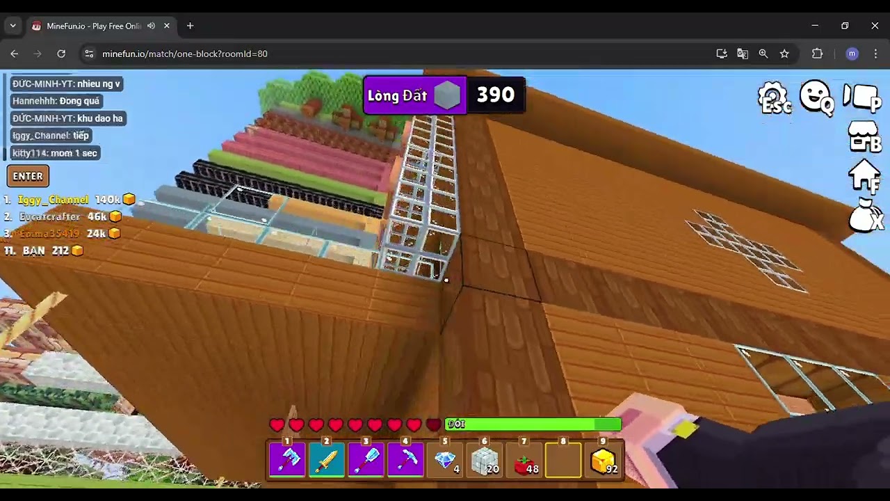 MineFun io   Play one block my ò iggy_channel phần cuối cùng :D