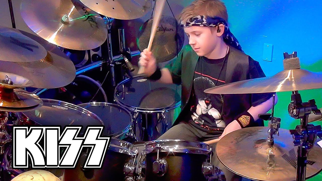 WAR MACHINE - KISS (age 9) Drum Cover by Avery Drummer